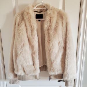 NWOT Banana Republic faux fur bomber jacket size M